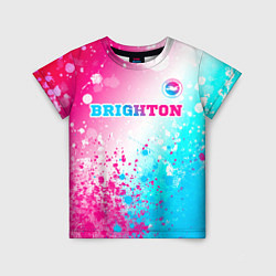 Детская футболка Brighton neon gradient style посередине