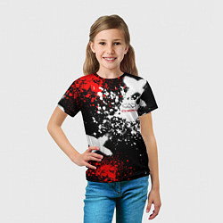 Футболка детская Логотип Chery Automobile на фоне брызг красок, цвет: 3D-принт — фото 2