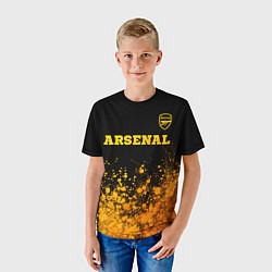 Футболка детская Arsenal - gold gradient посередине, цвет: 3D-принт — фото 2