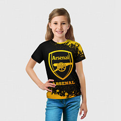 Футболка детская Arsenal - gold gradient, цвет: 3D-принт — фото 2
