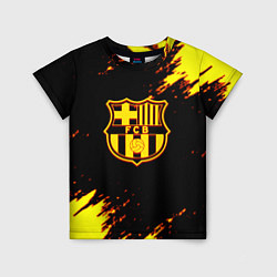 Футболка детская Barcelona огненные краски лого, цвет: 3D-принт