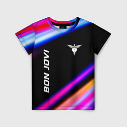 Футболка детская Bon Jovi neon rock lights, цвет: 3D-принт