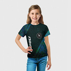 Футболка детская Napoli glitch blue, цвет: 3D-принт — фото 2