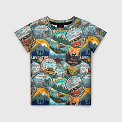 Футболка детская Adventure stickers, цвет: 3D-принт