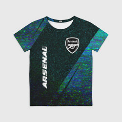 Футболка детская Arsenal glitch blue, цвет: 3D-принт