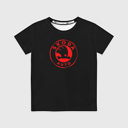 Футболка детская Skoda red logo, цвет: 3D-принт