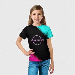 Футболка детская Starfield neon, цвет: 3D-принт — фото 2
