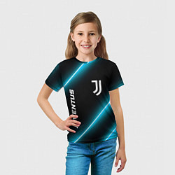 Футболка детская Juventus неоновые лампы, цвет: 3D-принт — фото 2