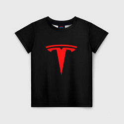 Футболка детская Tesla red logo, цвет: 3D-принт