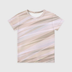 Футболка детская Бежевый абстрактные полосы, цвет: 3D-принт