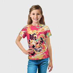Футболка детская The cat eats noodles, цвет: 3D-принт — фото 2