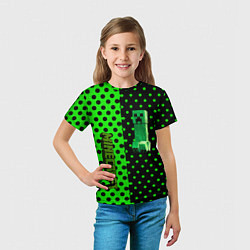 Футболка детская Minecraft creeper pattern, цвет: 3D-принт — фото 2