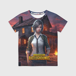 Футболка детская PUBG девушка в игре, цвет: 3D-принт