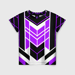 Футболка детская Purple and black stripes on a white background, цвет: 3D-принт