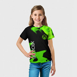Футболка детская Xbox one green flame, цвет: 3D-принт — фото 2
