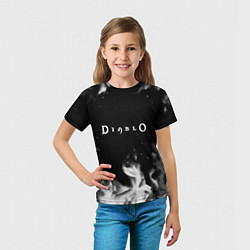 Футболка детская Diablo fire black, цвет: 3D-принт — фото 2