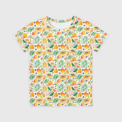Футболка детская Акварельные тропические фрукты, цвет: 3D-принт