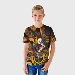 Футболка детская Внеземной паттерн с пришельцем, цвет: 3D-принт — фото 2