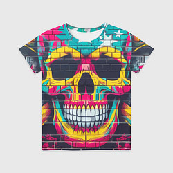 Футболка детская Граффити черепа - нейросеть, цвет: 3D-принт