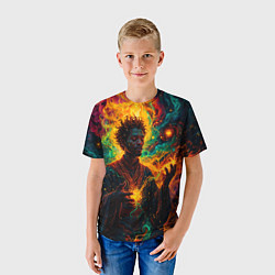 Футболка детская Огненный монах, цвет: 3D-принт — фото 2