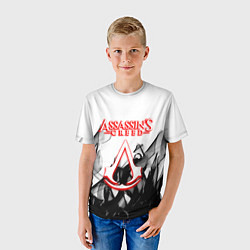 Футболка детская Assassins Creed огненное лого гейм, цвет: 3D-принт — фото 2