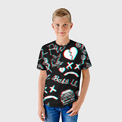 Футболка детская Lil Peep logo glitch, цвет: 3D-принт — фото 2