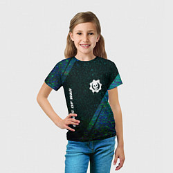 Футболка детская Gears of War glitch blue, цвет: 3D-принт — фото 2