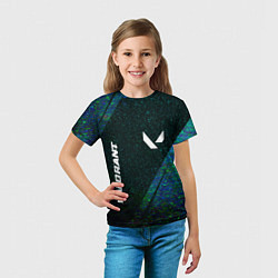 Футболка детская Valorant glitch blue cybersport, цвет: 3D-принт — фото 2