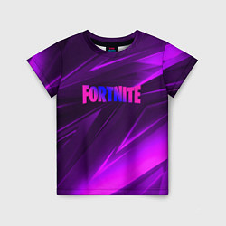 Футболка детская Fortnite neon stripes angles logo, цвет: 3D-принт