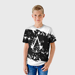 Футболка детская Assassins Creed logo краски, цвет: 3D-принт — фото 2