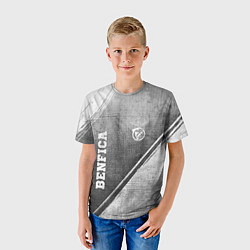 Футболка детская Benfica - grey gradient вертикально, цвет: 3D-принт — фото 2