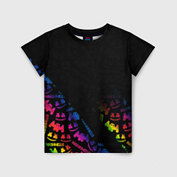 Футболка детская Marshmello neon dj, цвет: 3D-принт