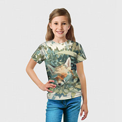 Футболка детская Спящий лис, цвет: 3D-принт — фото 2