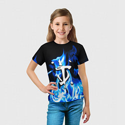 Футболка детская Doom fire знак, цвет: 3D-принт — фото 2