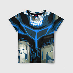 Футболка детская Blue stripes on a black and white background, цвет: 3D-принт