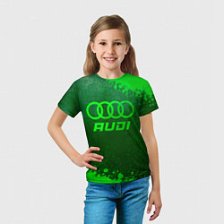 Футболка детская Audi - green gradient, цвет: 3D-принт — фото 2
