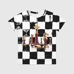 Футболка детская Шахматные фигуры на доске, цвет: 3D-принт