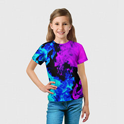 Футболка детская Битва неонового огня, цвет: 3D-принт — фото 2