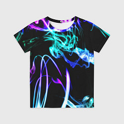 Футболка детская Неоновый дым текстура, цвет: 3D-принт