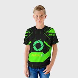 Футболка детская Portal game pattern, цвет: 3D-принт — фото 2
