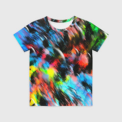 Футболка детская Цветные краски абстракция, цвет: 3D-принт