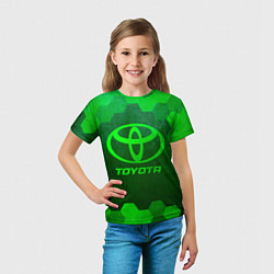 Футболка детская Toyota - green gradient, цвет: 3D-принт — фото 2