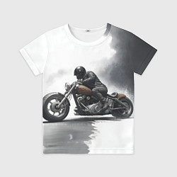 Футболка детская Крутой байкер скетч, цвет: 3D-принт