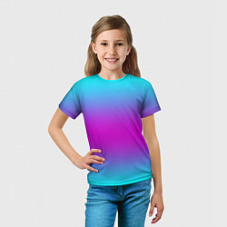 Футболка детская Градиент неоновые цвета, цвет: 3D-принт — фото 2