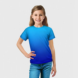 Футболка детская Голубой градиент, цвет: 3D-принт — фото 2