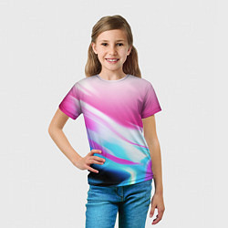 Футболка детская Неоновые краски градиент, цвет: 3D-принт — фото 2