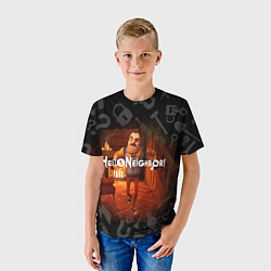 Футболка детская Привет сосед у камина, цвет: 3D-принт — фото 2