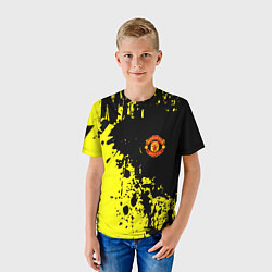 Футболка детская Манчестер Юнайтед краски, цвет: 3D-принт — фото 2