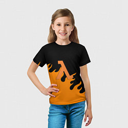 Футболка детская Half life orange fire, цвет: 3D-принт — фото 2