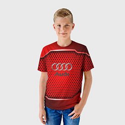 Футболка детская AUDI текстура металик, цвет: 3D-принт — фото 2